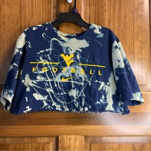 WVU Mountaineers Football The Nike Tee Dri Fit Crop Top Tee size medium tie dye